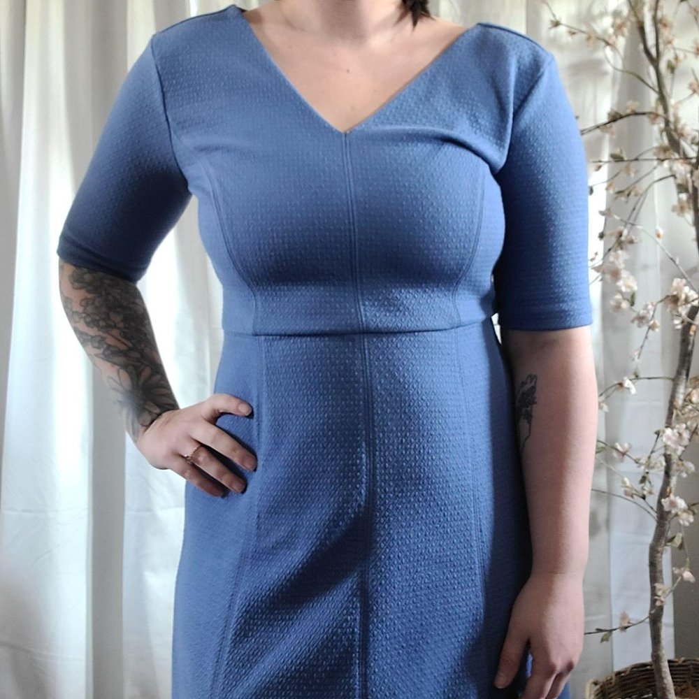 Ann Taylor Periwinkle Fit & Flare Mid Sleeve Dress - Picture 7 of 11